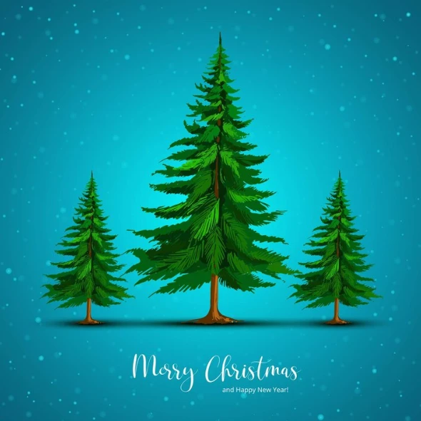 ilustrasi pohon natal