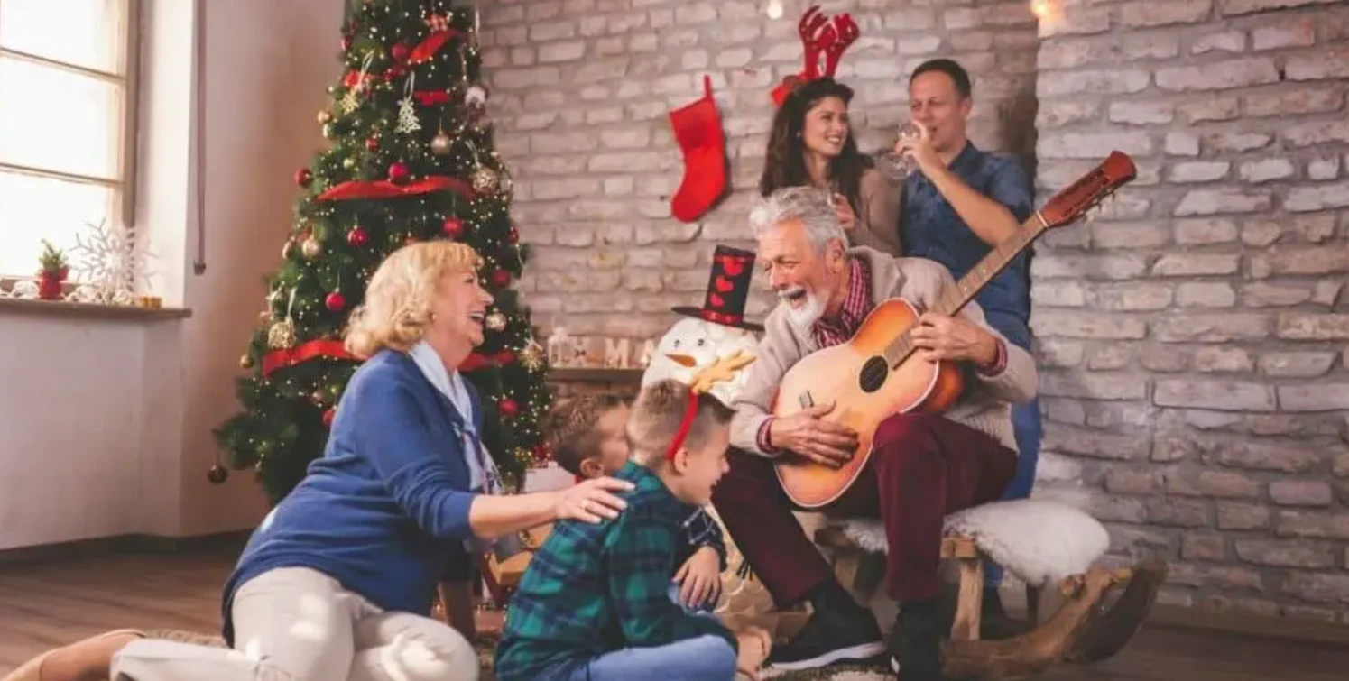 ilustrasi bernyanyi lagu natal